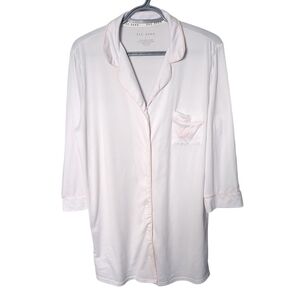 Rae Dunn “Bride” button down oversized Nightshirt/Cover‎ Up White Size Large